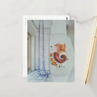 Plate of Seafood in a room surreal collage Postcard