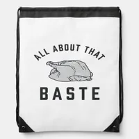 All About That Baste Funny Retro Style Drawstring Bag