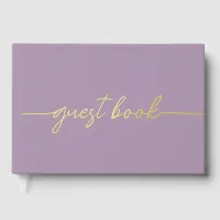 Elegant Modern Purple and Gold Wedding Foil Guest Book