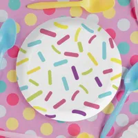 Rainbow Sprinkles Colorful Dessert Candy Paper Plates