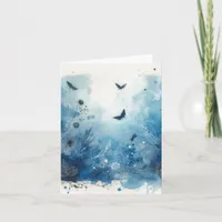 Watercolor Ephemera Vintage Blank Note Card