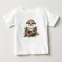 Adorable Christmas Otter Baby T-Shirt