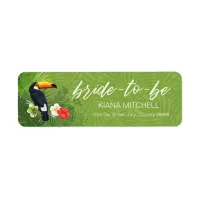 Watercolor Tropical Toucan Bride-to-Be Green ID577 Label