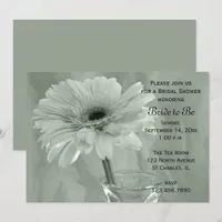 Pale Green Tinted Daisy Bridal Shower Invitation