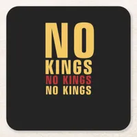 Minimalistic Design No Kings Rebellious No Kings C Square Paper Coaster