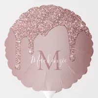 Luxury Rose Gold Glitter Drips Birthday Balloon