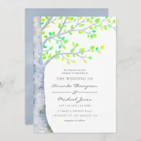 Watercolor Spring Birch Tree Wedding invitation