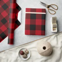 Buffalo Plaid Red and Black ID603 Wrapping Paper