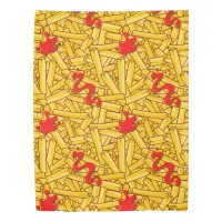 Funny Cartoon Fries and Red Sauce Duvet Cover