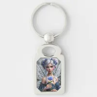 Beautiful September Fairy in Asters Keychain