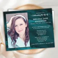 Budget Marble Green Celebration Of Life Invitation