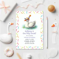 One Silly Goose First Birthday Party Invitation