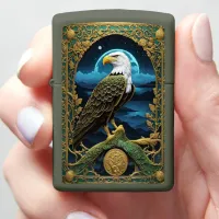 Eagle Eyes Fixed On The Ocean Below Zippo Lighter