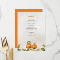 Fall Burnt Orange Pumpkin Patch Birthday Menu