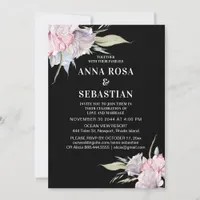 *~* Blush Pink - Floral Rose  AR15 RSVP Wedding Invitation