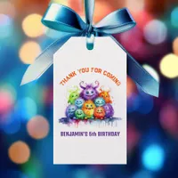 Cute Monsters Kids Birthday Favor Tags