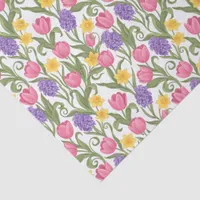 Pink Tulips, Yellow Daffodils, Purple Hyacinths Tissue Paper