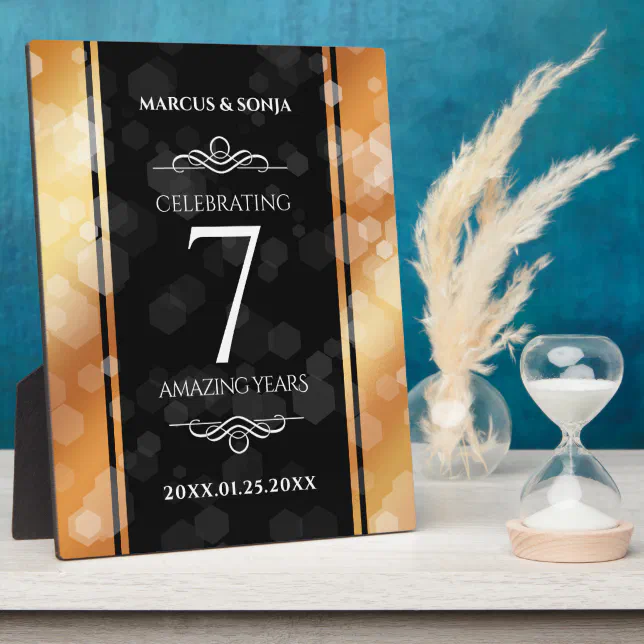 Elegant 7th Copper Wedding Anniversary Celebration Plaque