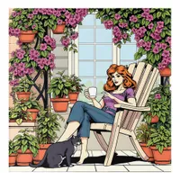 Spending Time with my Cat, Coffee and Plants Acrylic Print