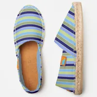 Nautical Striped Cool Ocean Blue Green Patterned Espadrilles