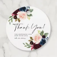 Boho Blush Floral Thank You Baby Shower Gift Tags