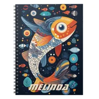 Geometric Fish Illustration Notebook