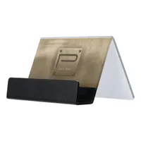 Rough Metal Plate Bronze ID327 Desk Business Card Holder