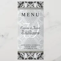 Exotic White & Gray Geometric Pattern Wedding Menu