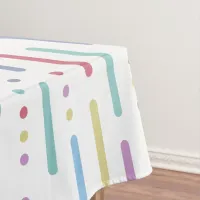 Pastel stripes and dots pattern tablecloth