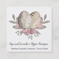 Eggs Boho Watercolor Square Business Card