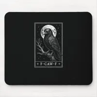 F-Caw-F Crow Card Funny Halloween Vintage Back Mouse Pad