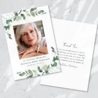 Eucalyptus Photo Sympathy Funeral Thank You Card