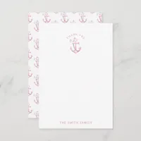 Nautical Baby Shower Thank You Card | Pink Waterco