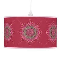 Lacy geometric mandala Pink Lampshade Ceiling Lamp