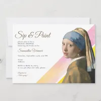 Sip and Paint Art Artist Event Bridal Shower Invitation