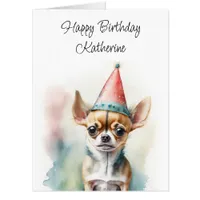 Personalized Happy Birthday | Cute Chihuahua Card