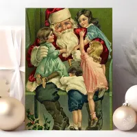 Vintage Santa Claus Christmas Scene Holiday Postcard