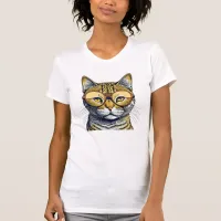 Cool Kitty Cat with Glasses T-Shirt