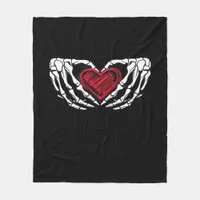 Skeleton Hands With Heart Classic Fleece Blanket