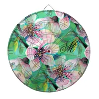 Gorgeous Japanese Sakura Cherry Tree Monogram Dart Board