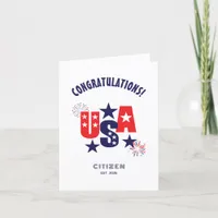 USA Citizenship Congratulations American Citizen Thank You Card