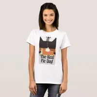 Yum Real Pie Day Funny Thanksgiving Cartoon T-Shirt