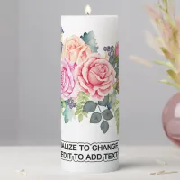 Custom Photo Artwork Slogan 3" x 8" Pillar Candle