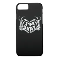I'm Okay Funny Halloween Costume Skeleton Hands He iPhone 8/7 Case