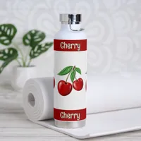 Red Cherries Personalized Water Bottle