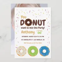 Donut Party Photo Invitation