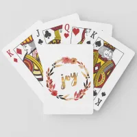 Christmas Joy Watercolor Wreath ID292 Poker Cards