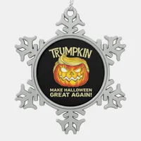 Trumpkin Make Halloween Great Again Men Funny Clas Snowflake Pewter Christmas Ornament