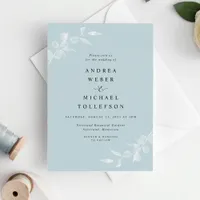 Sea Glass Light Turquoise Aqua Delicate Wedding Invitation