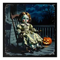 Haunted Doll and Halloween Pumpkin Acrylic Print